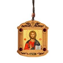 CHRIST THE PANTOCRATOR MINI WOODEN UKRAINIAN ICON WITH INCENSE