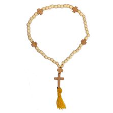 HANDMADE WOODEN JESUS PRAYER BEADS - 50 BEADS ON ROPE