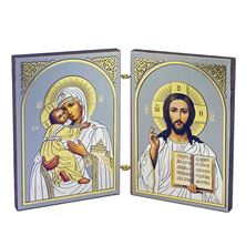 CHRIST AND VIRGIN OF VLADIMIR UKRAINIAN ICON DIPTYCH