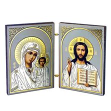 CHRIST AND THE VIRGIN OF KAZAN UKRAINIAN DIPTYCH