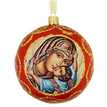 MARY AND CHILD - UKRAINIAN ORNAMENT (RED)