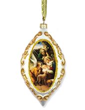NATIVITY - WHITE OVAL ORNAMENT