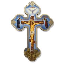 UKRAINIAN ICON CRUCIFIX WITH VIRGIN MARY AND ST. JOHN