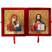 VIRGIN OF KAZAN AND CHRIST THE TEACHER DIPTYCH - 8"