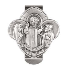 HOLY FAMILY PEWTER VISOR CLIP