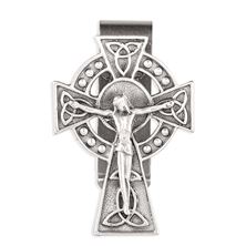 CELTIC CRUCIFIX PEWTER VISOR CLIP