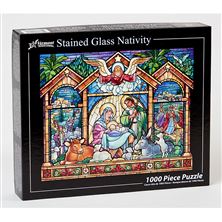 STAINED GLASS NATIVITY - 1000 PC. PUZZLE