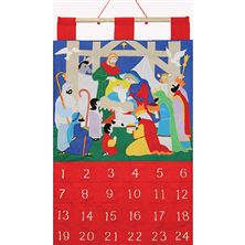 ALLELUIA FABRIC ADVENT CALENDAR (FILL YOUR OWN POCKETS) - 16" x 25"