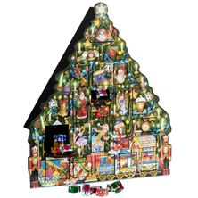 CHRISTMAS TREE WOODEN ADVENT CALENDAR (17” x 19½” x 3¼”)
