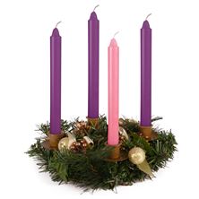 GOLD PINECONE ADVENT WREATH WITH CANDLES