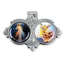 ST. MICHAEL and DIVINE MERCY VISOR CLIP