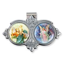 ST. CHRISTOPHER and GUARDIAN ANGEL VISOR CLIP
