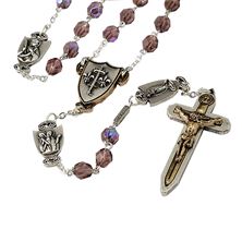 AMETHYST BOHEMIAN GLASS - FEMALE WARRIOR ROSARY