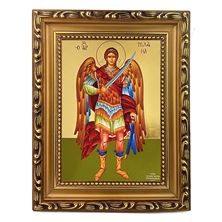 SAINT MICHAEL - FRAMED GREEK ICON 5 ¾” x 7 ¼"