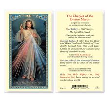LAMINATED HOLY CARD - CHAPLET OF DIVINE MERCY