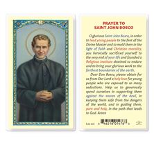 LAMINATED HOLY CARD SAINT JOHN BOSCO