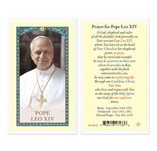 LAMINATED HOLY CARD - PRAYER FOR POPE LEO XIV IN WHITE