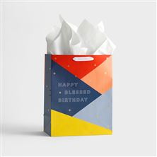HAPPY + BLESSED BIRTHDAY - GIFT BAG (WITH TISSUE PAPER)