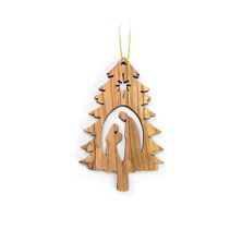 OILVE WOOD NATIVITY ORNAMENT - CHRISTMAS TREE