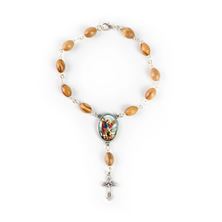 ST. MICHAEL OLIVE WOOD AUTO ROSARY