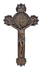 BRONZE ST. BENEDICT WALL CRUCIFIX