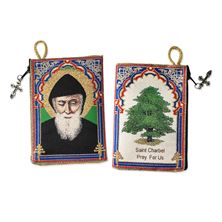 ST. CHARBEL - TAPESTRY ROSARY POUCH