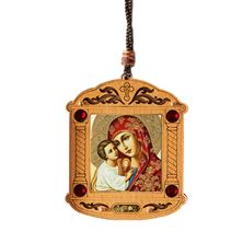 VIRGIN MARY AND CHILD - MINI WOODEN UKRAINIAN ICON WITH INCENSE