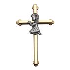 GOLD CROSS WITH PRAYING GIRL - 6"