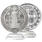 STANDING ST. BENEDICT MEDAL - 1¾”H