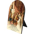 PERSONALIZED ARCHED PLAQUE - MARRIAGE OF ST JOSEPH AND MARY