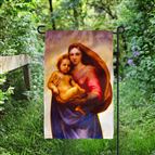 SISTINE MADONNA BY RAPHAEL GARDEN FLAG