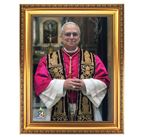 POPE LEO XIV - OFFICIAL PORTRAIT IN GOLD WOOD FRAME (15 ½” x 19 ½”)
