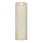 FLAMELESS LED PILLAR CANDLE WITH TIMER & FREE REMOTE - 9" IVORY