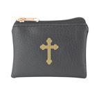 LEATHERETTE ROSARY POUCH - BLACK