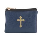 LEATHERETTE ROSARY POUCH - DARK BLUE