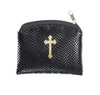 BLACK REPTILE PATTERN ROSARY POUCH
