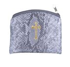 PEWTER REPTILE PATTERN ROSARY POUCH