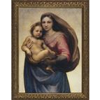 SISTINE MADONNA BY RAPHAEL FRAMED ARTWORK - 14 X 18