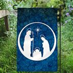 VINTAGE NATIVITY GARDEN FLAG