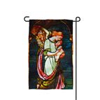 GUARDIAN ANGEL STAINED GLASS GARDEN FLAG