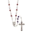 PATRIOTIC ROSARY WITH SACRED HEART & MARIAN CENTERPIECE