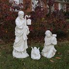 WHITE OUTDOOR NATIVITY - HOLY FAMILY - 3-PIECE SET