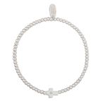 SILVER CROSS STRETCH BRACELET