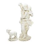 WHITE OUTDOOR NATIVITY - SHEPHERD & LAMB - 27" SCALE