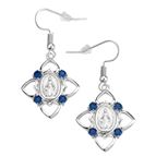 STERLING SILVER MIRACULOUS MEDAL WITH HEARTS EARRINGS