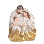 HOLY FAMILY WHITE AND GOLD OMBRE ORNAMENT