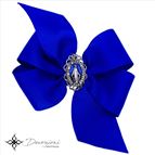 HAIR BOW WITH MIRACULOUS MEDAL - BLUE