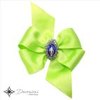 HAIR BOW WITH MIRACULOUS MEDAL - GREEN
