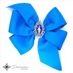 HAIR BOW WITH MIRACULOUS MEDAL - TURQUOISE