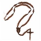 COPPER ROSE BEAD CORDED ROSARY